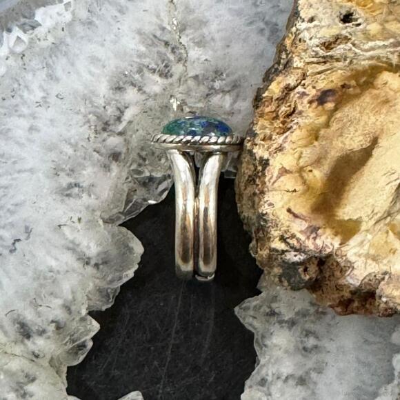 Carolyn Pollack Sterling Silver Oval Chrysocolla Ring Size 6 For Women - Picture 6 of 10